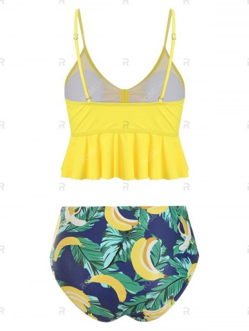 Banana Leaves Knotted Padded Tankini Set