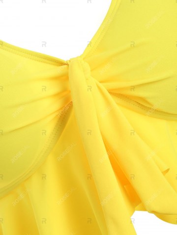 Banana Leaves Knotted Padded Tankini Set