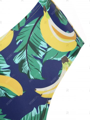 Banana Leaves Knotted Padded Tankini Set