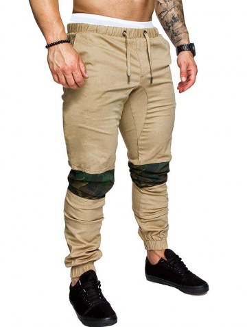 Camo Panel Casual Jogger Pants