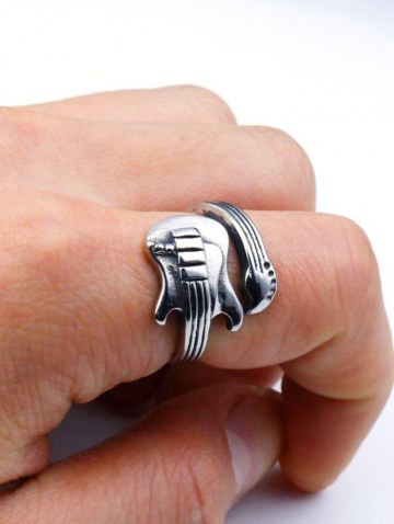 Carved Guitar Shape Open Ring