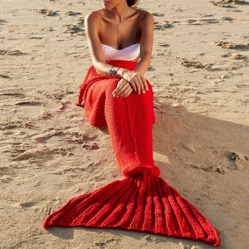 Chic Quality Comfortable Warmth Wool Knitting Mermaid Shape Blanket