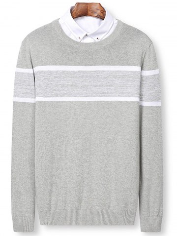 Color Block Panel Knitted Pullover Sweater