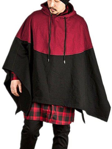Contract Color Pullover Hooded Cloak