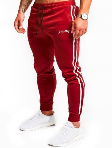 Contrast Stripes Drawstring Sport Jogger Pants