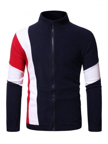 Contrast Zip Up Fleece Jacket