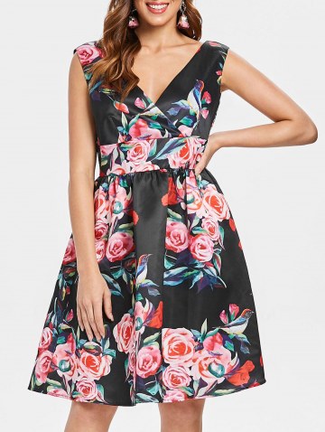 Floral Print Empire Waist Sleeveless Dress