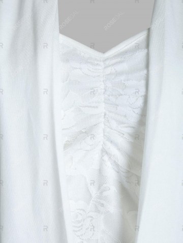 Lace Insert Faux Twinset Blouson T-shirt