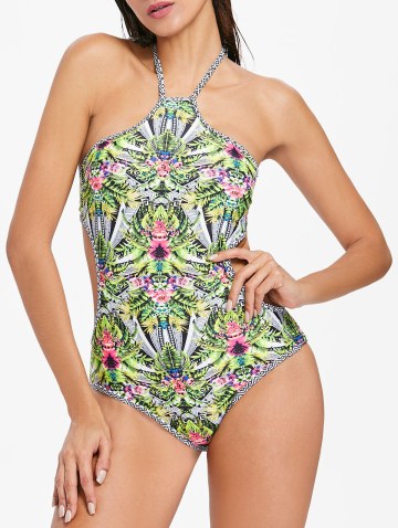 Leaf Backless Monokini Swimsuit