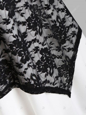 Lettuce Trim Square Collar Layered Asymmetrical Dress