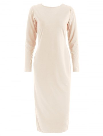 Long Sleeve Zip Up Pencil Dress