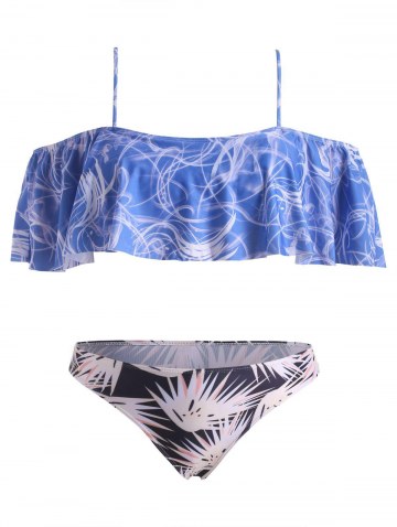 Low Waist Flounce Printed Bikini Set