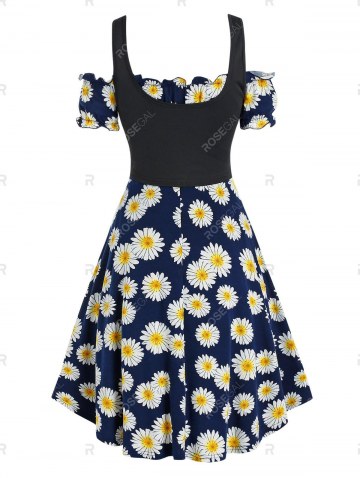 Off The Shoulder Daisy Print Dress And Top Twinset