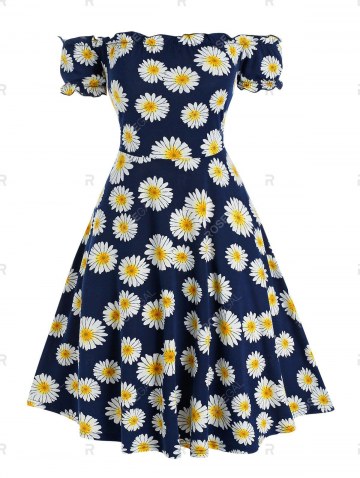 Off The Shoulder Daisy Print Dress And Top Twinset