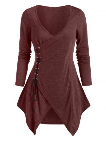 Side Lace Up Handkerchief Top