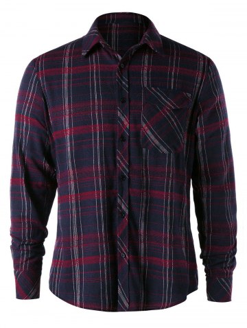 Single Pocket Plaid Shirt
