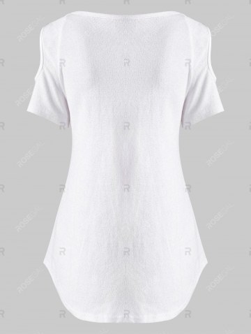 Sunflower Striped Leopard Cold Shoulder Top