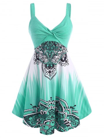 Twisted Dip Dye Bohemian Flower Dress