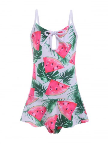 Watermelon Tie Peplum Girls One-piece Swimsuit